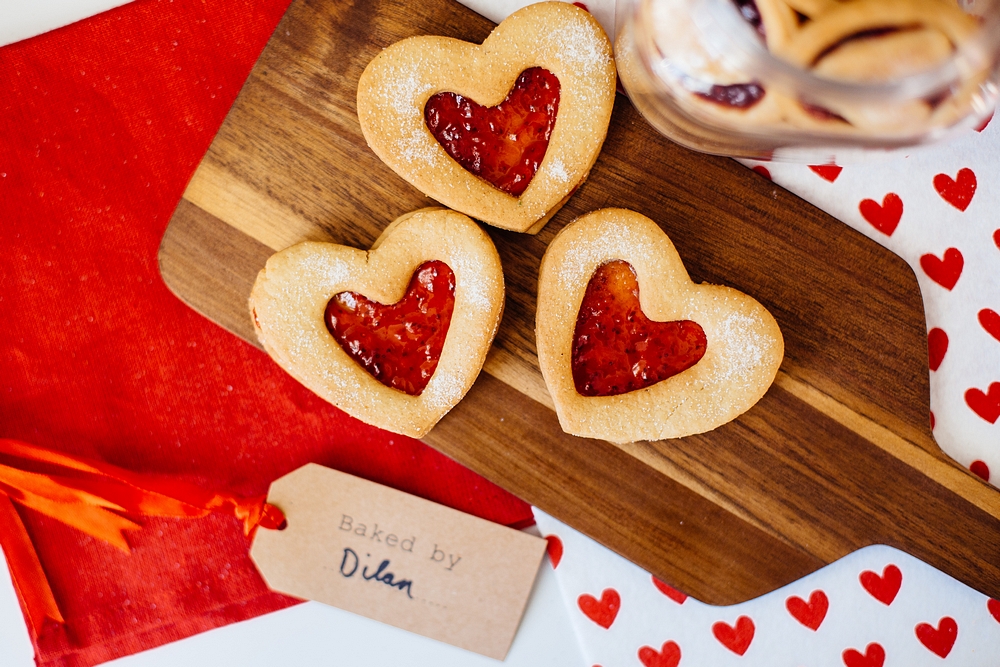 Valentine's Day baking with kids - dairy and soya free Valentine's Day Jammy Dodgers